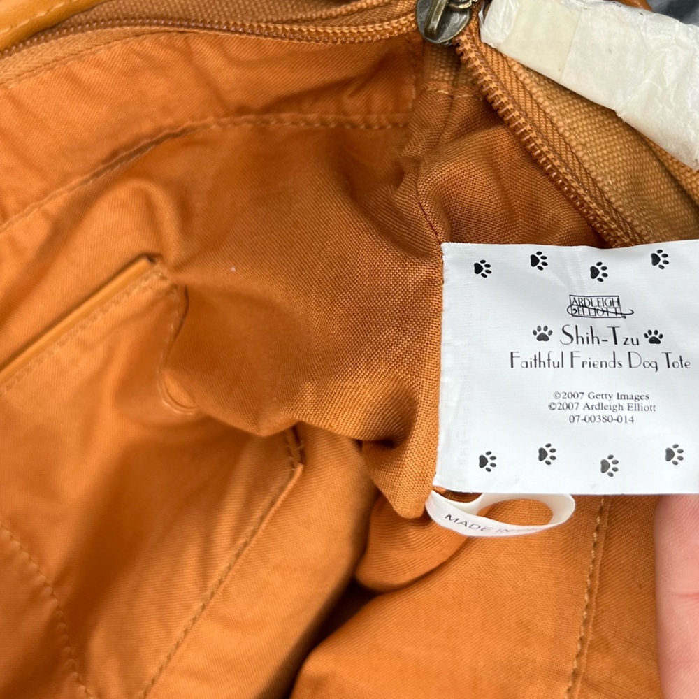 RARE Ardleigh Elliot Shih-Tzu Faithful Friends Dog Tote Handbag Purse NWOT C1 - Picture 9 of 11